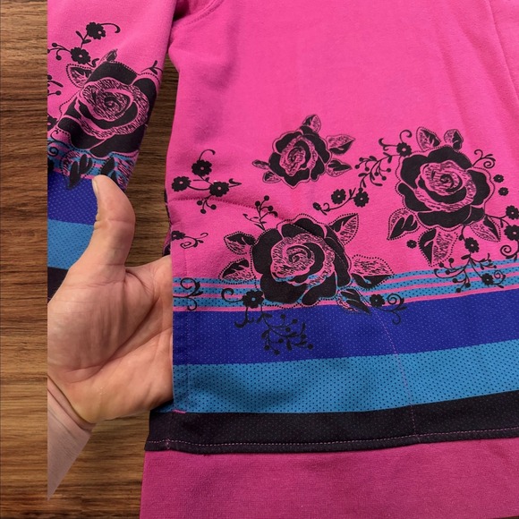 Blair‎ Floral Print Snap Front Cardigan Jacket Rose Design XL - Picture 6 of 8